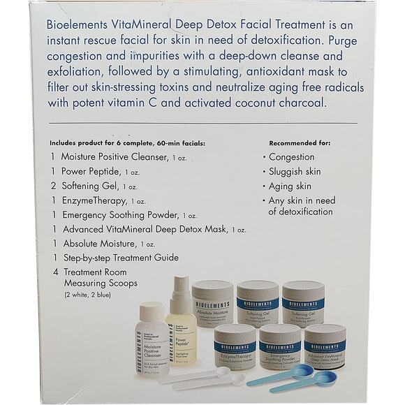 Bioelements VitaMineral Deep Detox Set of 6 Complete Pro-Grade Facials NEW - Picture 4 of 7